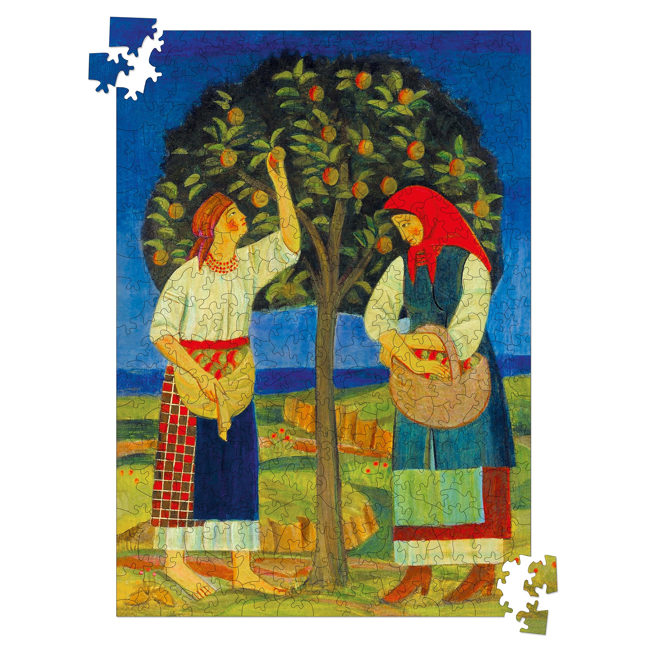 Wooden Shaped Puzzle "Women by the Apple Tree. Tymko Boichuk" 300 pieces