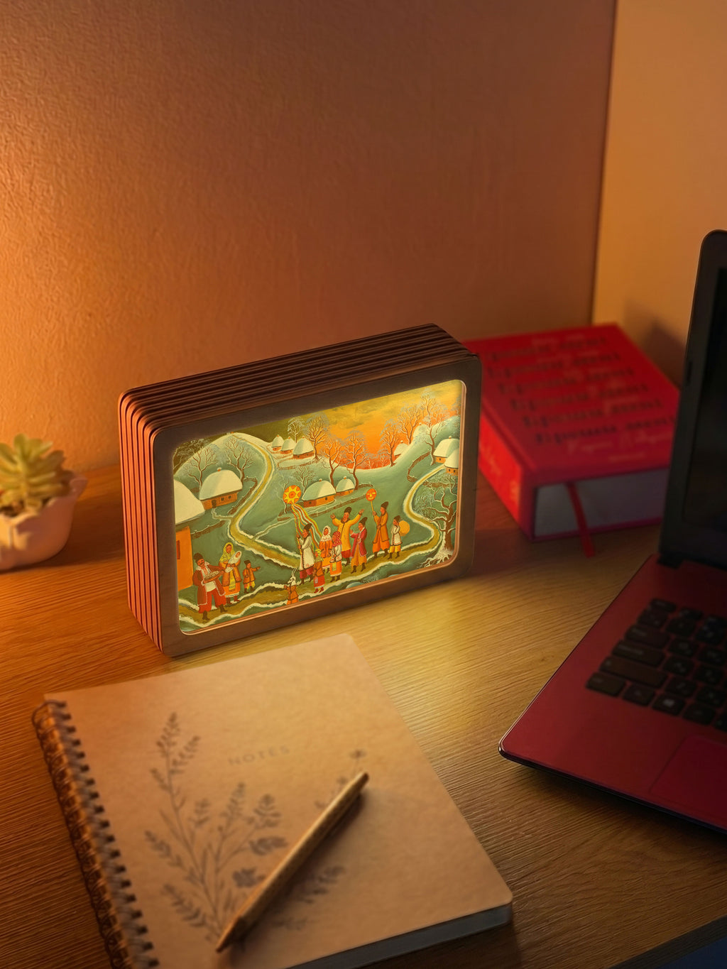 Art lamp "May you have it in a spoon, a bowl, and in a cradle. Mykhailo Onatsko"
