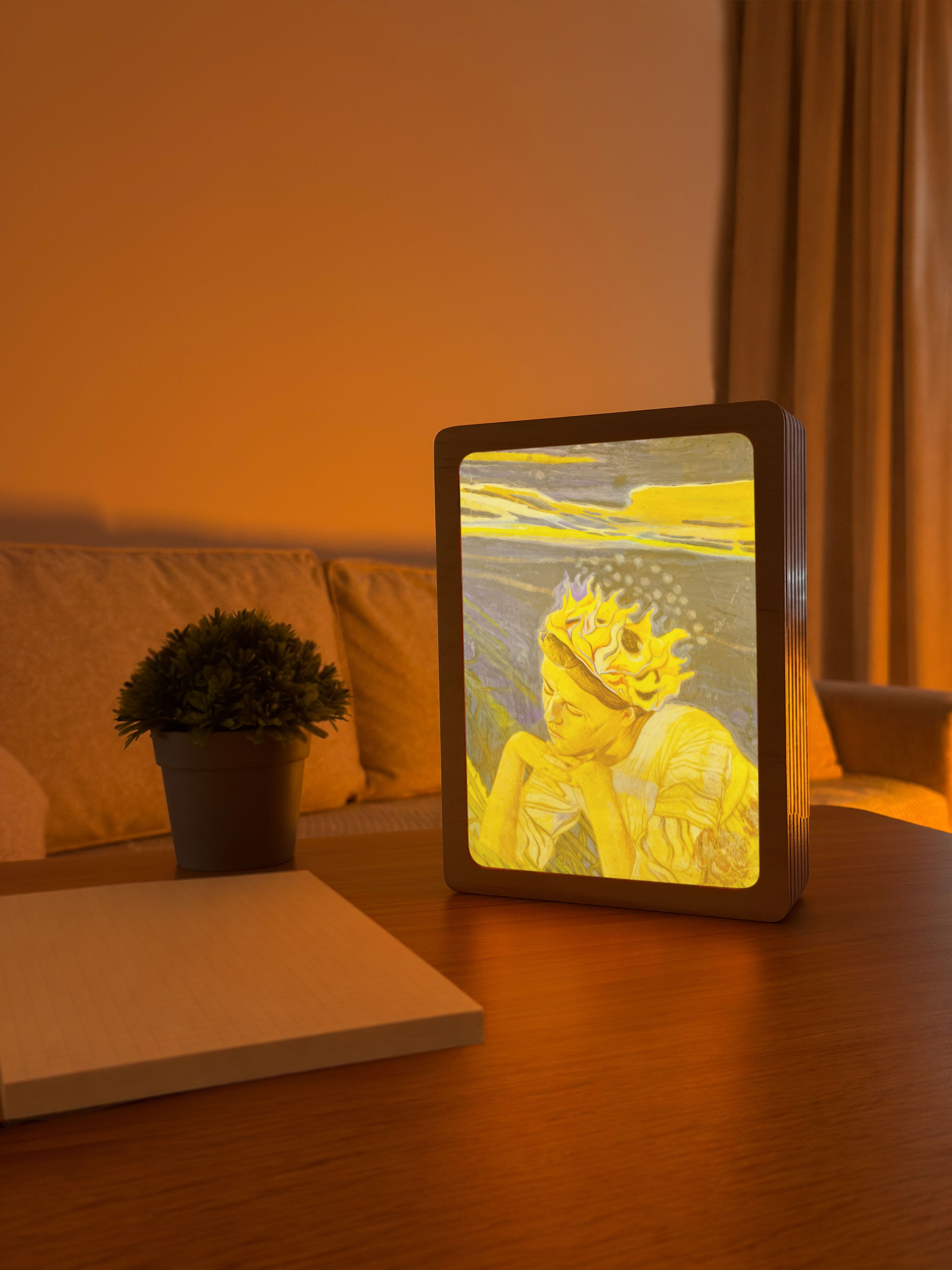 Art Lamp "Girl with a Crown of Fire. Mykhailo Zhuk"