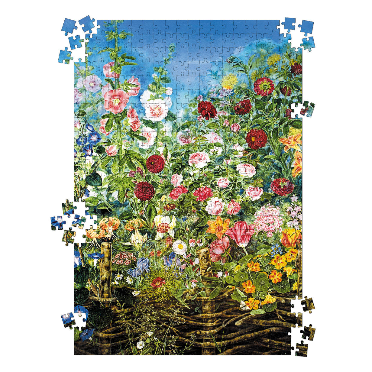 Cardboard Puzzle "Flowers Beyond the Fence. Kateryna Bilokur" 500 pieces