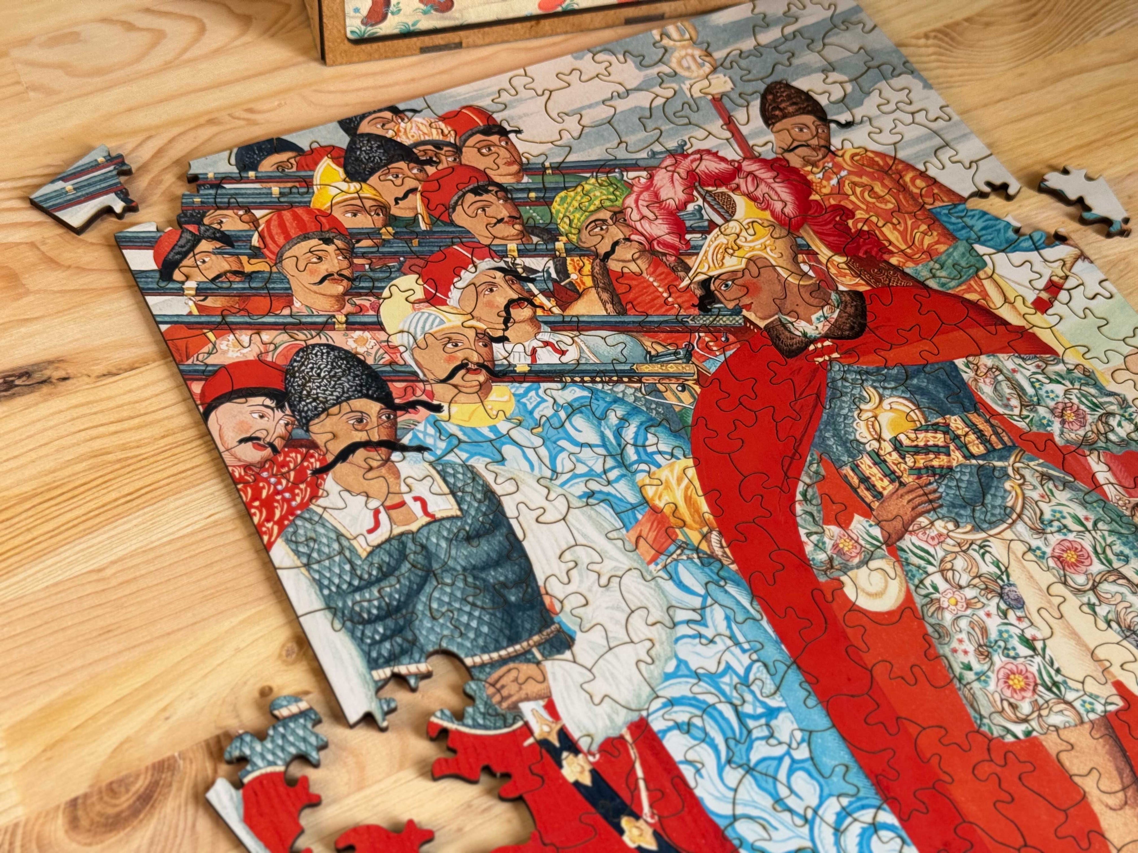 Wooden Figure Puzzle "Aeneas and His Host. Georgiy Narbut" 300 pieces