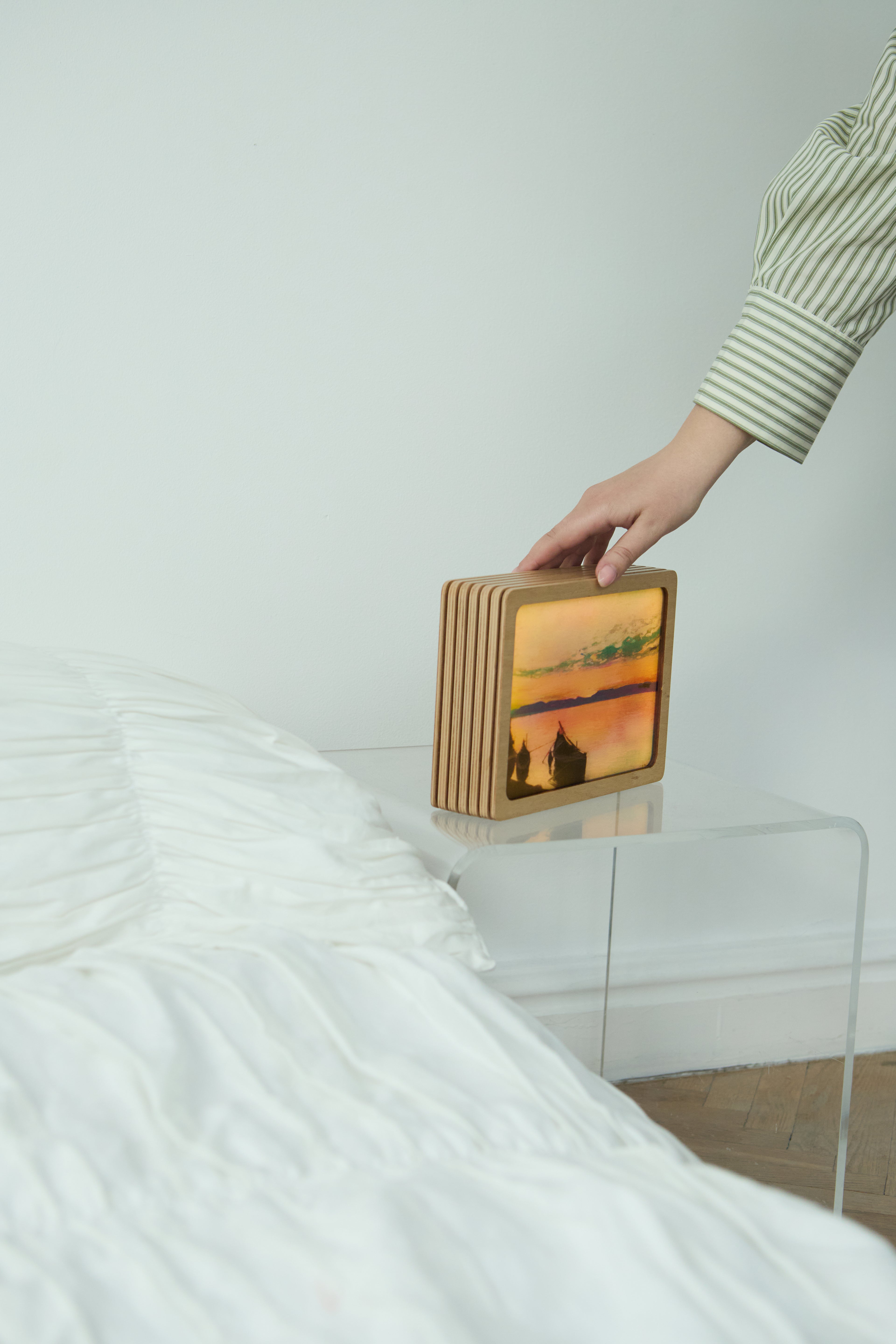 Art Lamp "Sunset. Boats on the Shore. Ivan Trush"