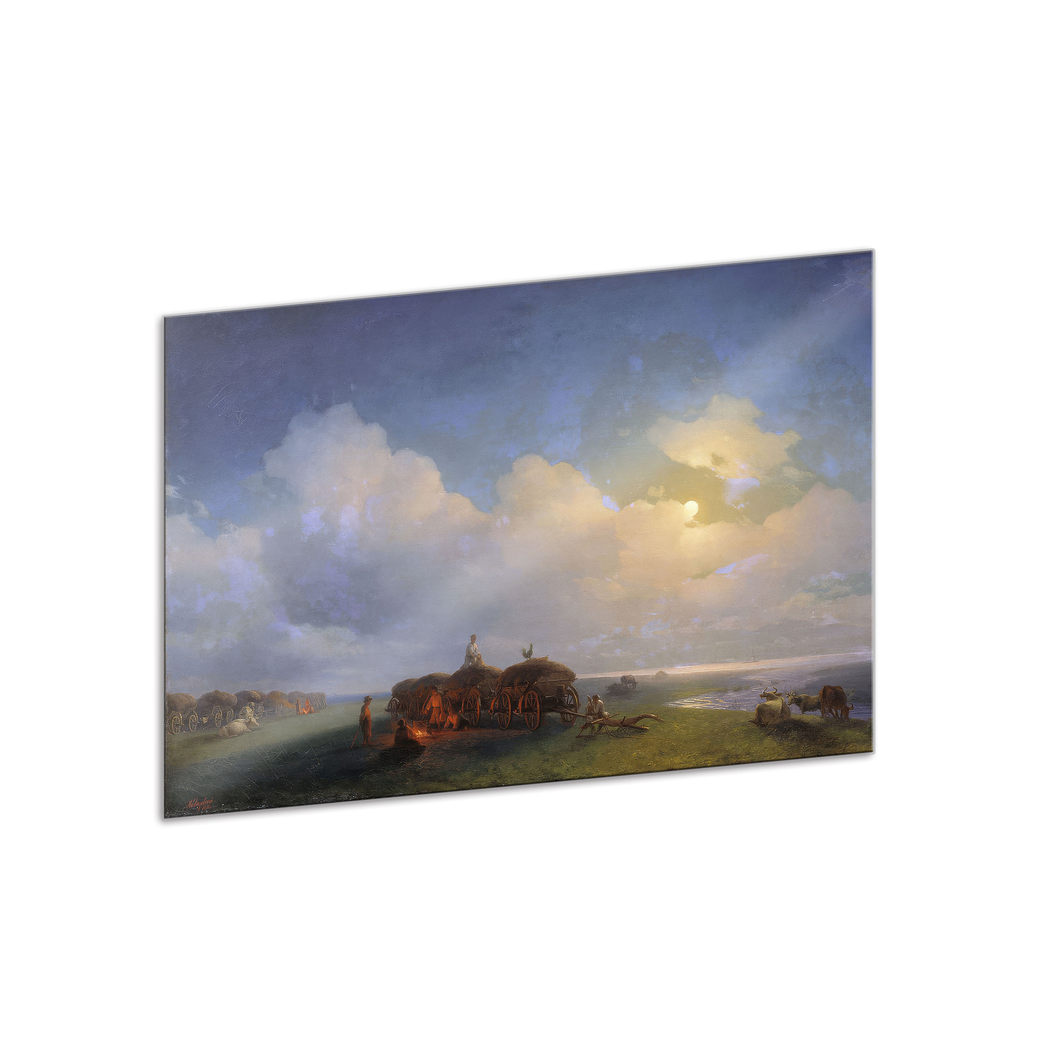 Interchangeable panel for art lamp "Chumaks at Rest. Ivan Aivazovsky"