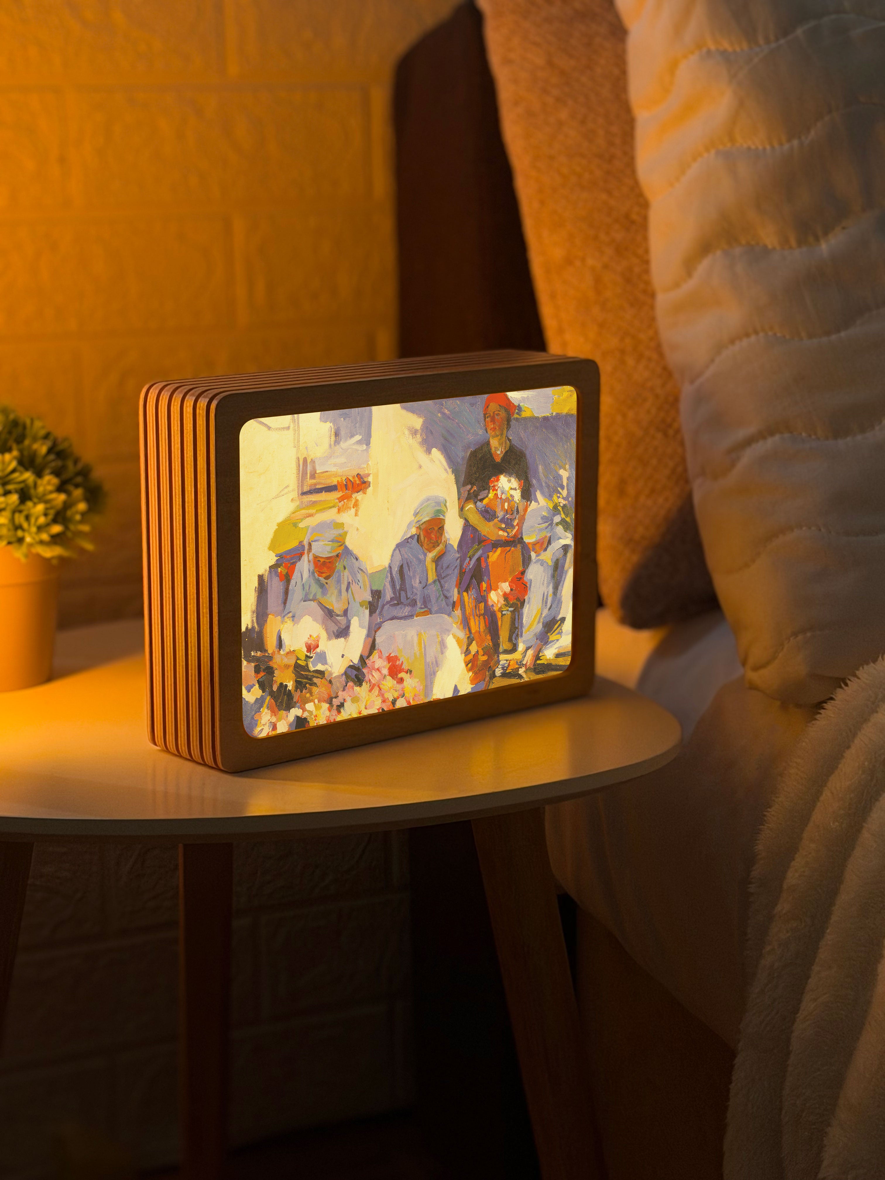 Art lamp "Flower sellers by Oleksandr Murashko"