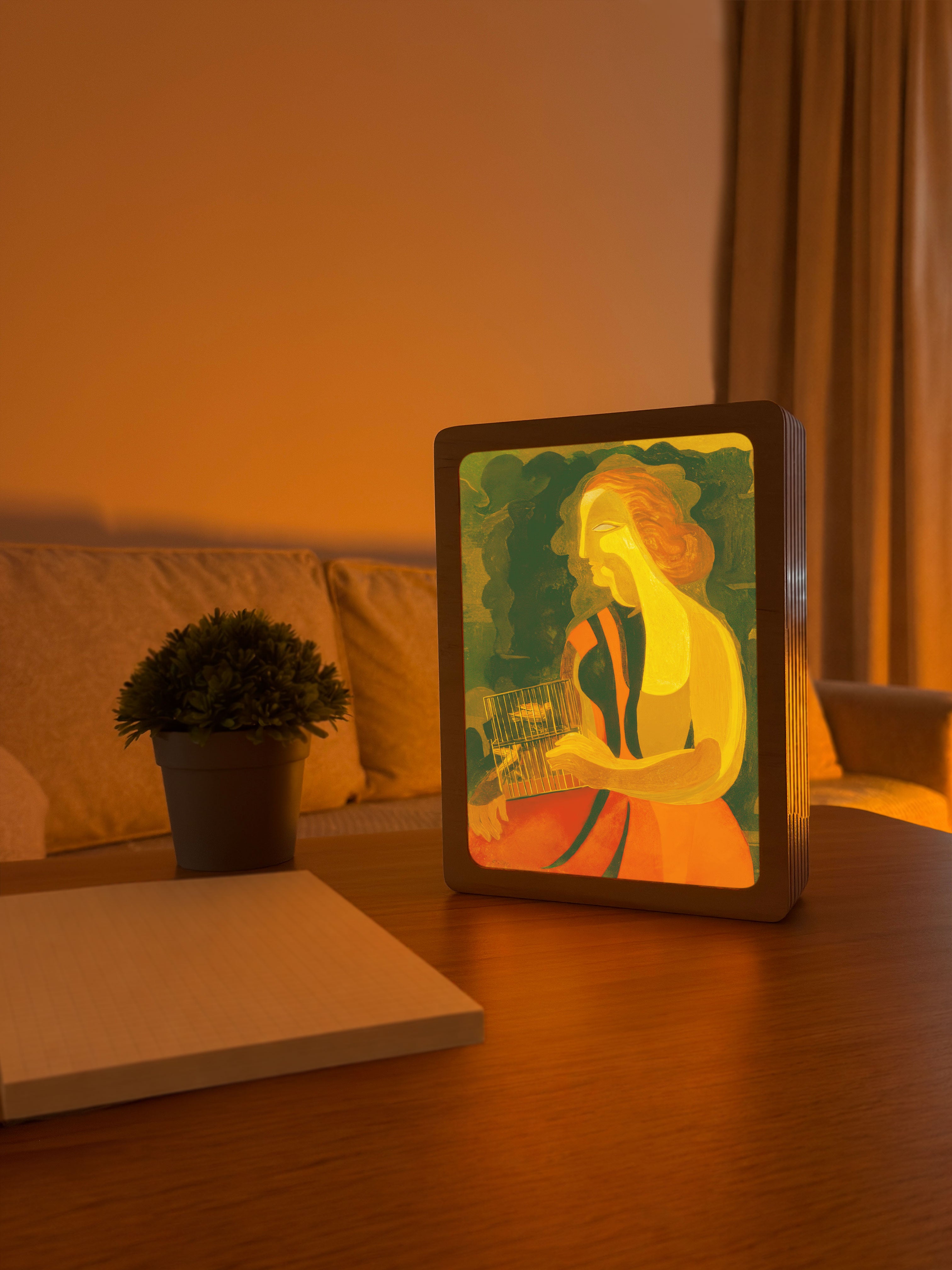 Art Lamp "Woman with Birds. Alexandra Exter"