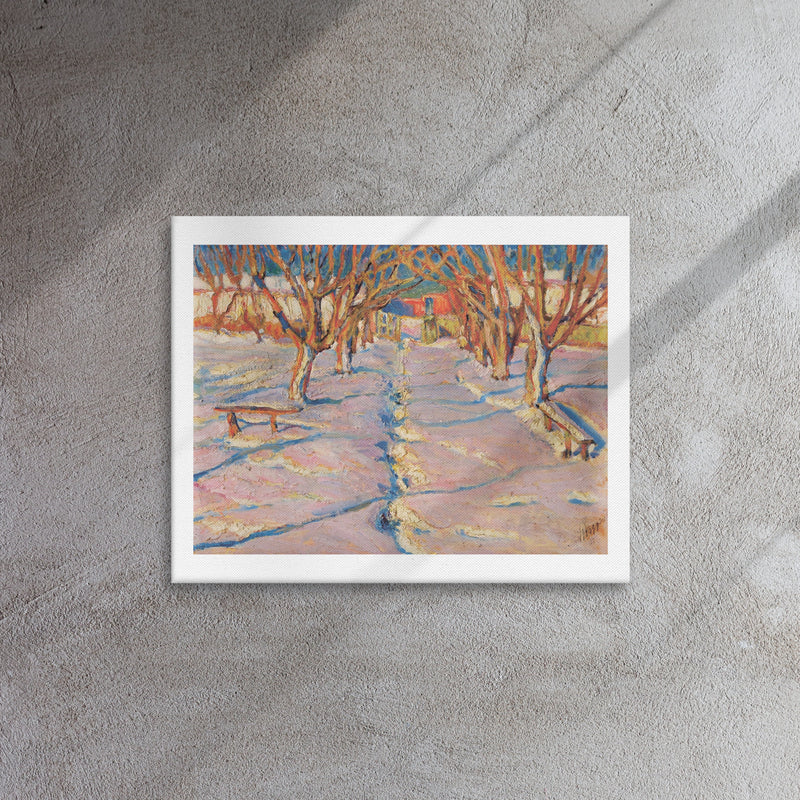 Canvas print - Winter. An Alley in the Garden by Mykola Burachek